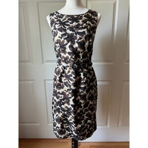 Vintage‎ Y2K Talbots Petites Pure Silk Animal Leopard Print Belted Dress Size 4P